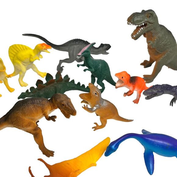 Dinosaur Figure Toy Mix Lot Of 16 Hard Plastic PVC 3”-5” Jurassic Play Dinosaurs - Picture 3 of 10
